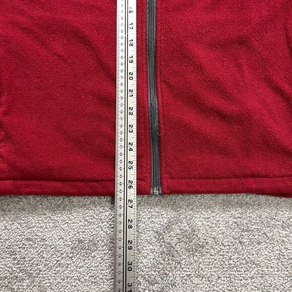 Columbia Jacket Adult XL Extra Large Red Gray Full Zip Soft Fleece Outdoor Mens - Picture 7 of 10
